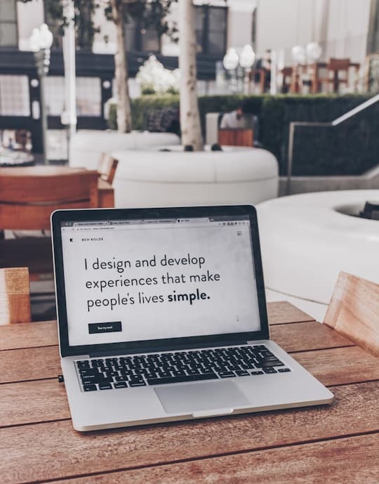 Laptop with text