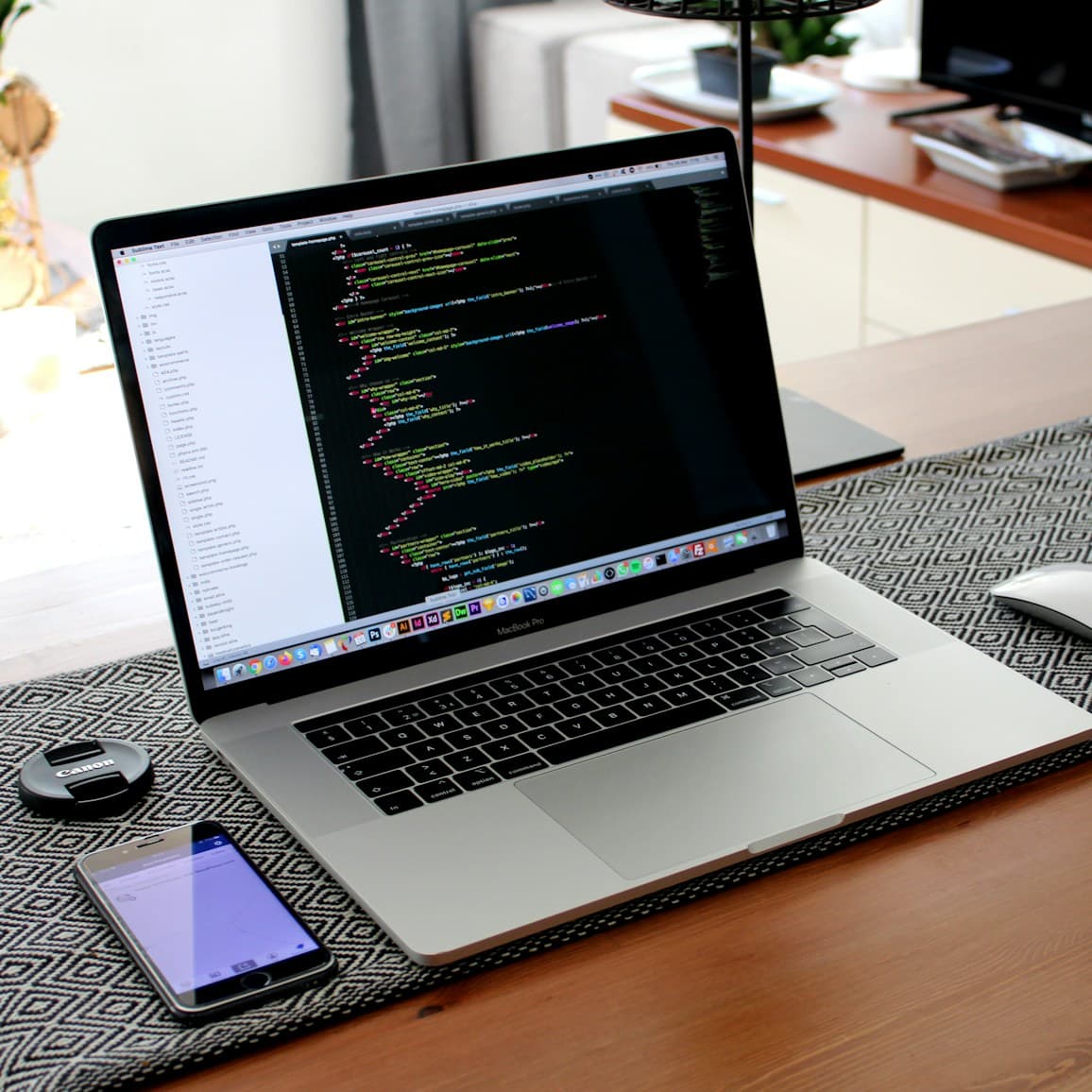 Code on laptop